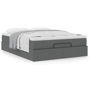 Ottoman Bett mit Matratze Dunkelgrau 140x200 cm