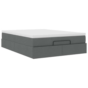 Ottoman Bett mit Matratze Dunkelgrau 140x200 cm