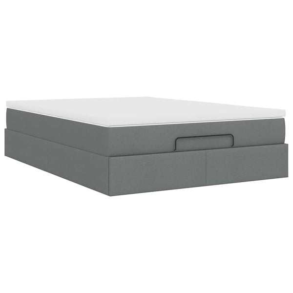 Ottoman Bett mit Matratze Dunkelgrau 140x200 cm