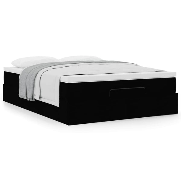 Ottoman Bett mit Matratze 140x200 cm Schwarz