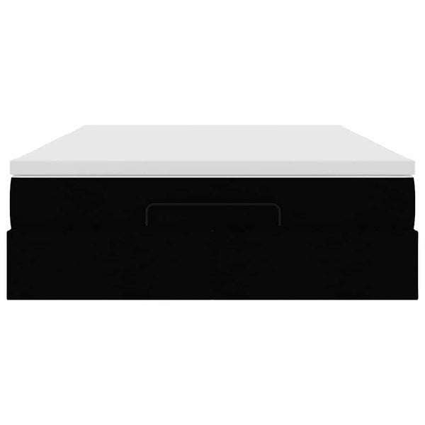 Ottoman Bett mit Matratze 140x200 cm Schwarz