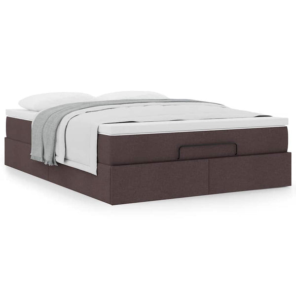 Ottoman Bett mit Matratze Dunkelbraun 140x200 cm