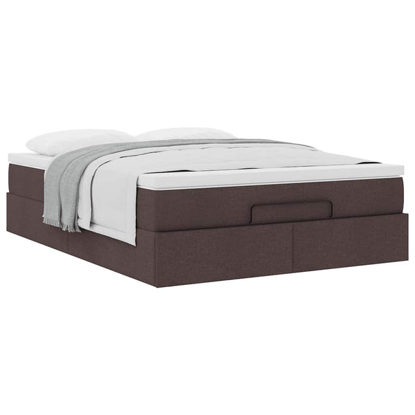 Ottoman Bett mit Matratze Dunkelbraun 140x200 cm