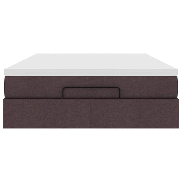 Ottoman Bett mit Matratze Dunkelbraun 140x200 cm