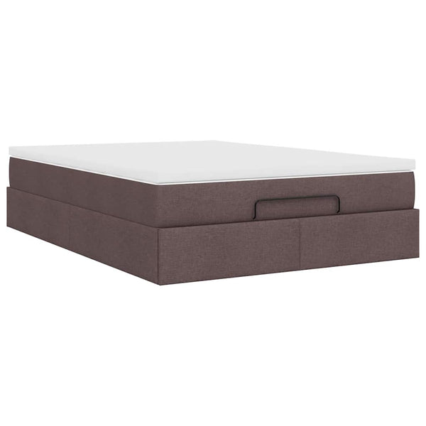 Ottoman Bett mit Matratze Dunkelbraun 140x200 cm