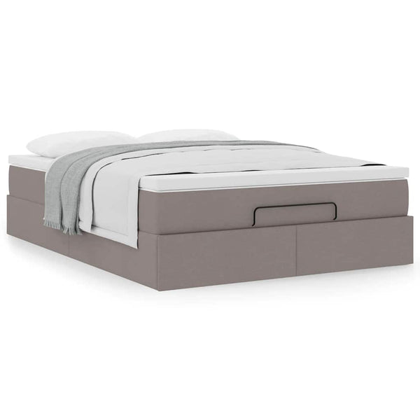 Ottoman Bett mit Matratze Taupe 140x200 cm