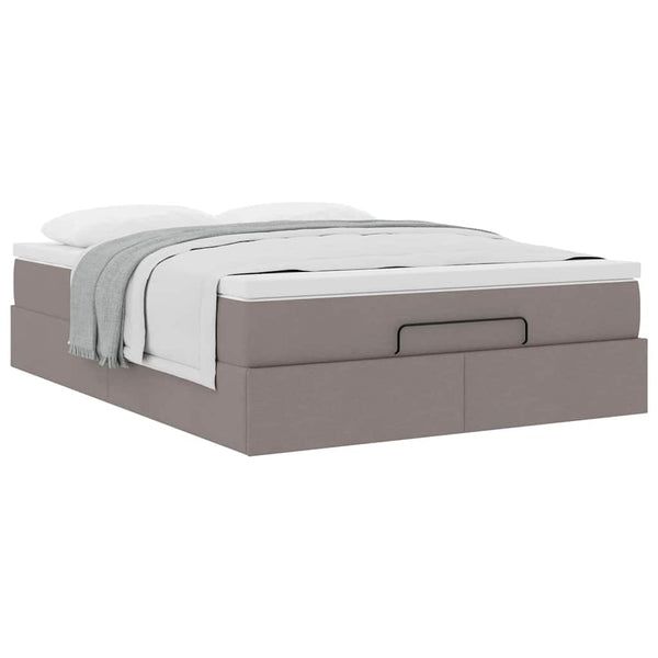 Ottoman Bett mit Matratze Taupe 140x200 cm
