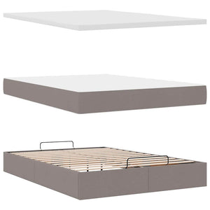 Ottoman Bett mit Matratze Taupe 140x200 cm