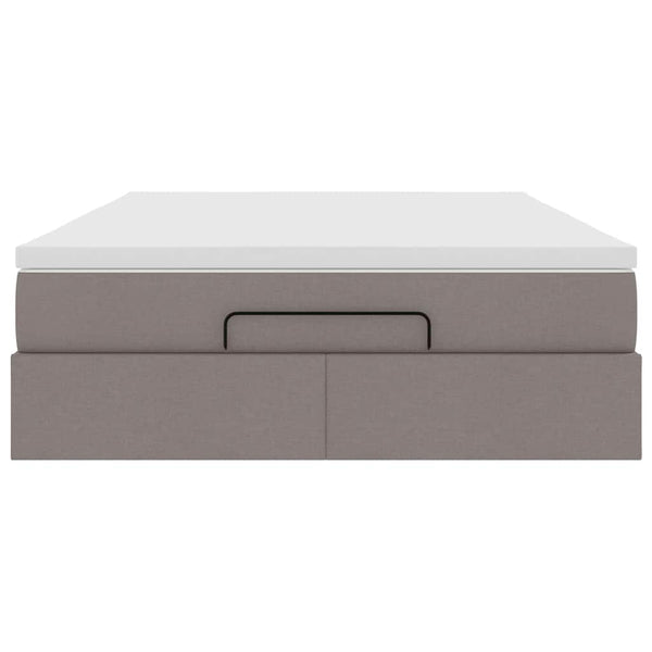 Ottoman Bett mit Matratze Taupe 140x200 cm