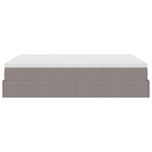 Ottoman Bett mit Matratze Taupe 140x200 cm