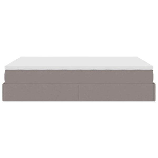 Ottoman Bett mit Matratze Taupe 140x200 cm