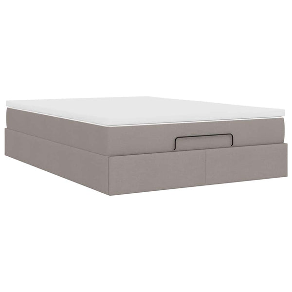 Ottoman Bett mit Matratze Taupe 140x200 cm