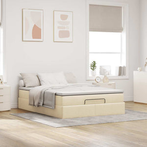 Ottoman Bett mit Matratze Creme 140x200 cm
