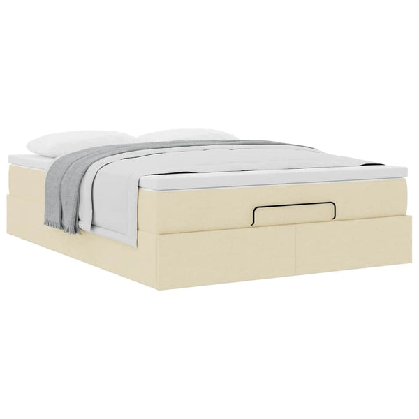 Ottoman Bett mit Matratze Creme 140x200 cm