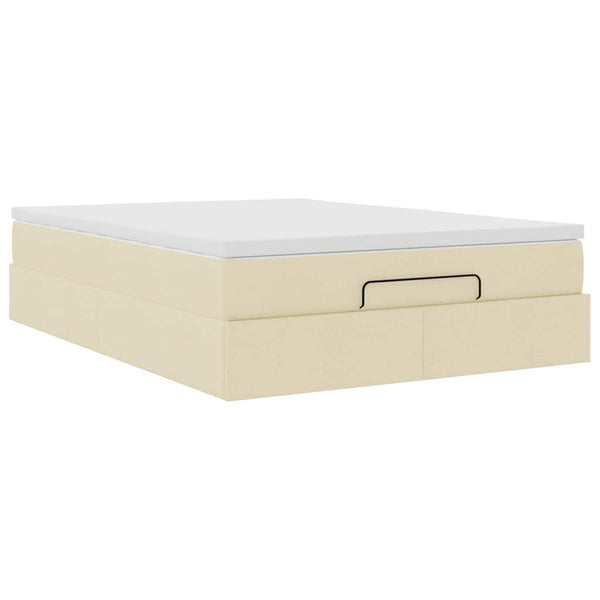 Ottoman Bett mit Matratze Creme 140x200 cm