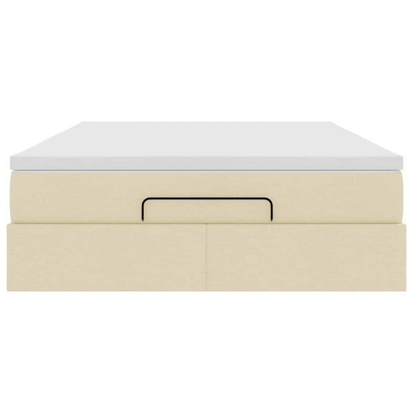 Ottoman Bett mit Matratze Creme 140x200 cm