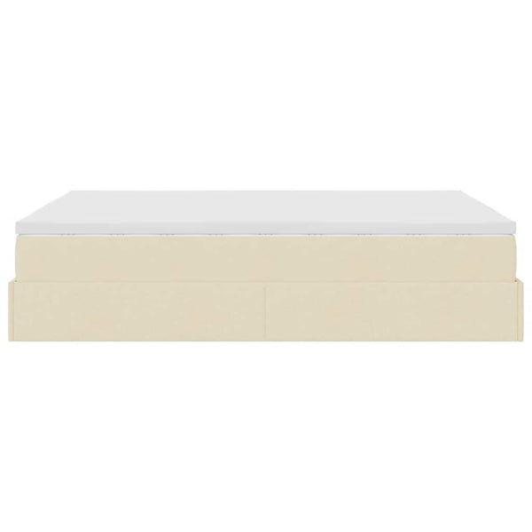 Ottoman Bett mit Matratze Creme 140x200 cm