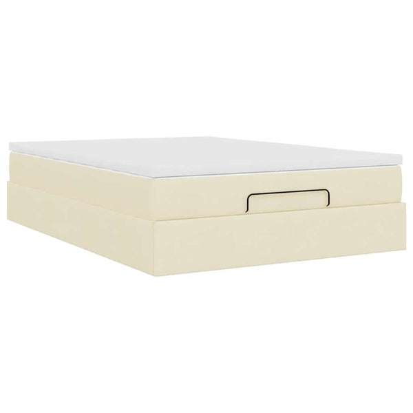 Ottoman Bett mit Matratze Creme 140x200 cm