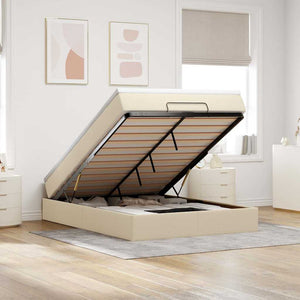 Ottoman Bett mit Matratze Creme 140x200 cm