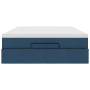 Ottoman Bett mit Matratze Blau 140x200 cm