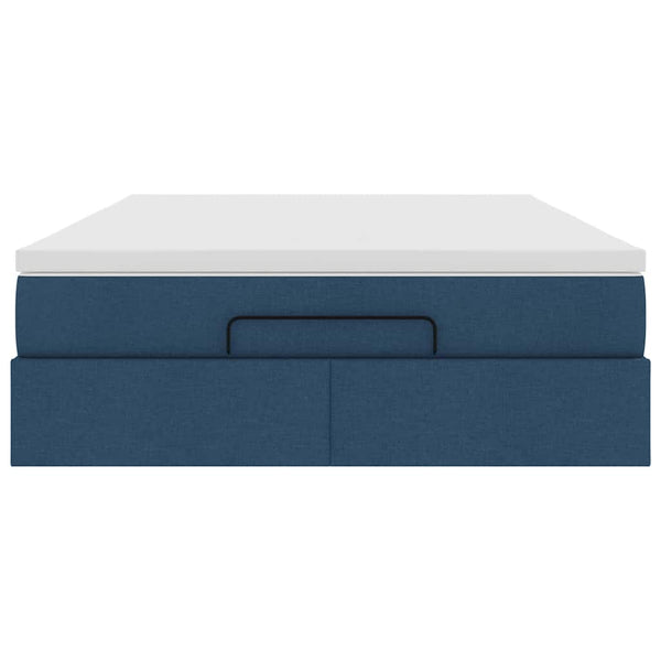 Ottoman Bett mit Matratze Blau 140x200 cm