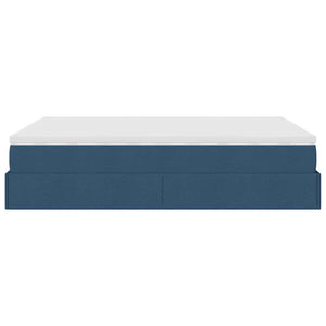 Ottoman Bett mit Matratze Blau 140x200 cm