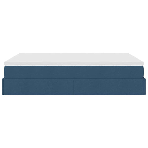 Ottoman Bett mit Matratze Blau 140x200 cm