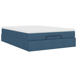 Ottoman Bett mit Matratze Blau 140x200 cm