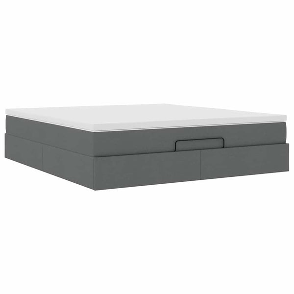 Ottoman Bett mit Matratze Dunkelgrau 160x200 cm