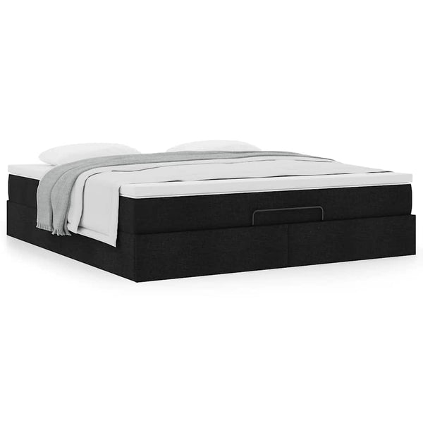 Ottoman Bett mit Matratze 160x200 cm Schwarz