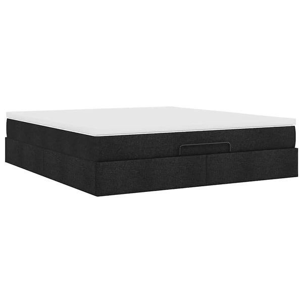 Ottoman Bett mit Matratze 160x200 cm Schwarz