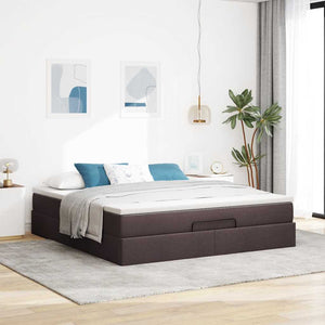 Ottoman Bett mit Matratze 160x200 cm Dunkelbraun