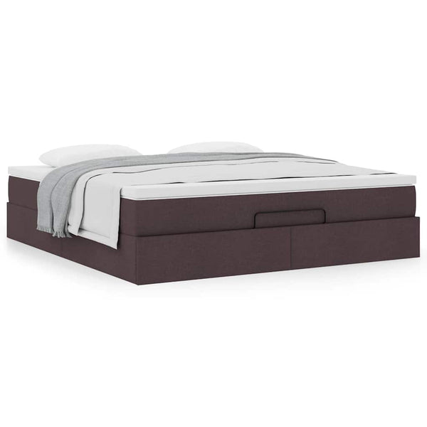 Ottoman Bett mit Matratze 160x200 cm Dunkelbraun