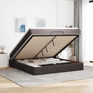 Ottoman Bett mit Matratze 160x200 cm Dunkelbraun