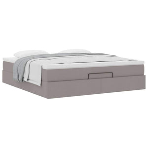 Ottoman Bett mit Matratze Taupe 160x200 cm