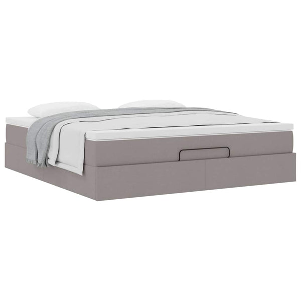 Ottoman Bett mit Matratze Taupe 160x200 cm