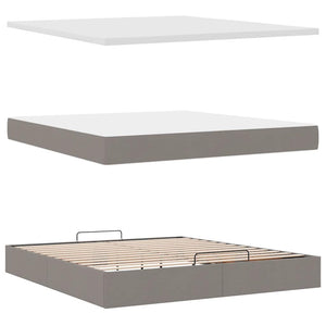 Ottoman Bett mit Matratze Taupe 160x200 cm