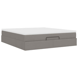 Ottoman Bett mit Matratze Taupe 160x200 cm