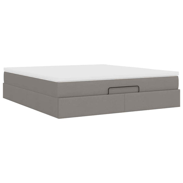 Ottoman Bett mit Matratze Taupe 160x200 cm