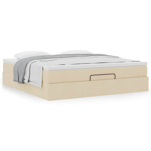 Ottoman Bett mit Matratze Creme 160x200 cm