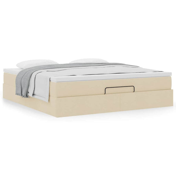 Ottoman Bett mit Matratze Creme 160x200 cm