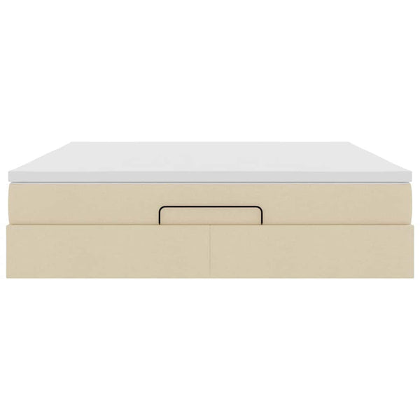Ottoman Bett mit Matratze Creme 160x200 cm