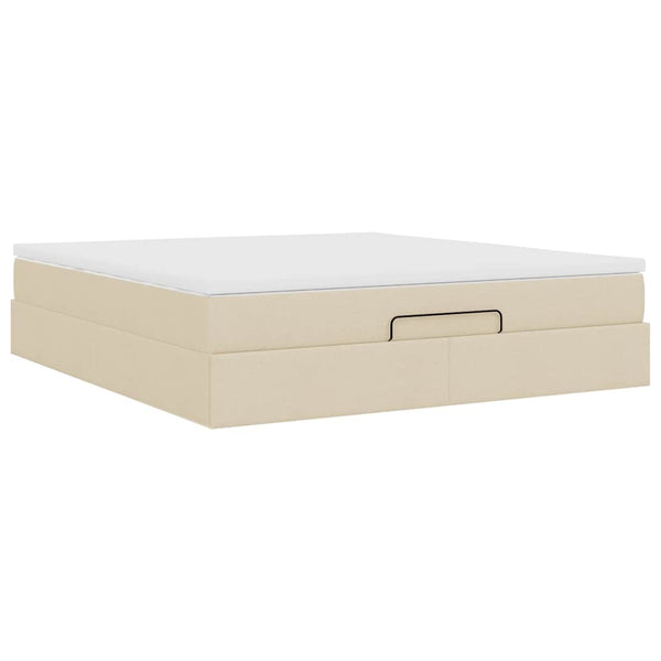 Ottoman Bett mit Matratze Creme 160x200 cm