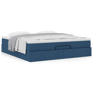 Ottoman Bett mit Matratze Blau 160x200 cm