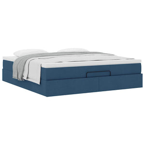 Ottoman Bett mit Matratze Blau 160x200 cm