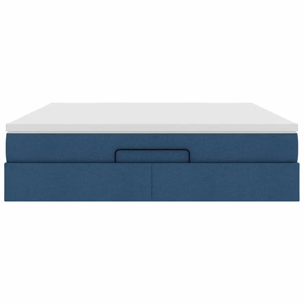 Ottoman Bett mit Matratze Blau 160x200 cm