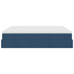 Ottoman Bett mit Matratze Blau 160x200 cm