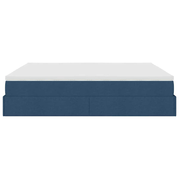 Ottoman Bett mit Matratze Blau 160x200 cm