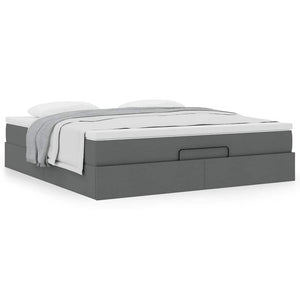 Ottoman Bett mit Matratze Dunkelgrau 180x200 cm