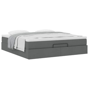 Ottoman Bett mit Matratze Dunkelgrau 180x200 cm